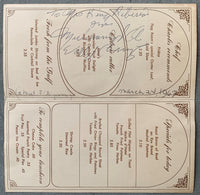 ALI, MUHAMMAD VINTAGE SIGNED RESTAURANT MENU (1967-AS HEAVYWEIGHT CHAMPION-JSA)