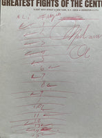 ALI, MUHAMMAD SIGNED ROUND BY ROUND SCORE SHEET FOR ALI-FRAZIER I FIGHT (1971-PSA/DNA & JSA)