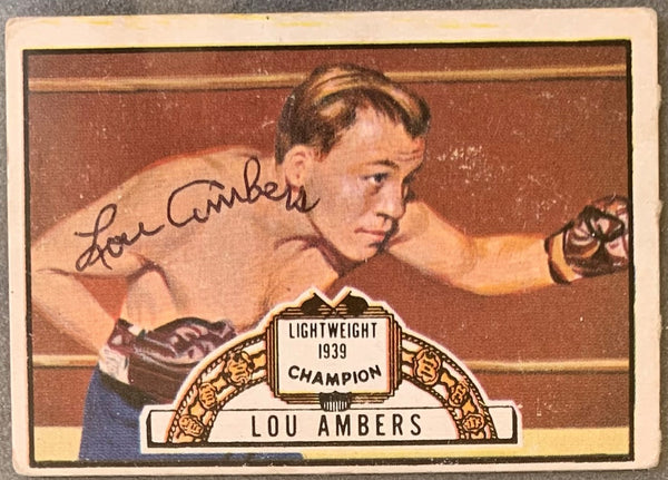 AMBERS, LOU SIGNED 1951 TOPPS RINGSIDE CARD
