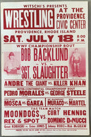 ANDRE THE GIANT-KILLER KHAN & BOB BACKLUND-SGT. SLAUGHTER ON SITE POSTER (1981)