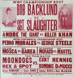 ANDRE THE GIANT-KILLER KHAN & BOB BACKLUND-SGT. SLAUGHTER ON SITE POSTER (1981)