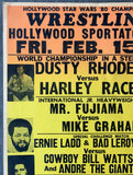 ANDRE THE GIANT & COWBOY BILL WATTS VS. ERNIE LADD & BAD LEROY BROWN WRESTLING ON SITE POSTER (1980)