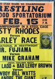 ANDRE THE GIANT & COWBOY BILL WATTS VS. ERNIE LADD & BAD LEROY BROWN WRESTLING ON SITE POSTER (1980)