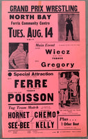 ANDRE THE GIANT (JEAN FERRE)-GILLES "THE FISH" POISSON ON SITE POSTER (1973)
