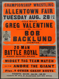 ANDRE THE GIANT 20 MAN BATTLE ROYAL & BOB BACKLUND-GREG VALENTINE ON SITE POSTER (1979)