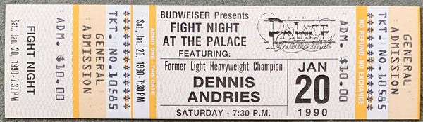 MCCLELLAN, GERALD-JAMES WILLIAMSON & JAMES TONEY-DANNY THOMAS & DENNIS ANDRIES-CLARISMUNDO APARECIDO SILVA FULL TICKET (1990)