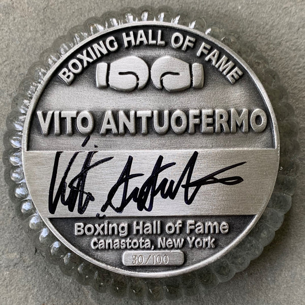 ANTUOFERMO, VITO BOXING HALL OF FAME SIGNED PAPERWEIGHT