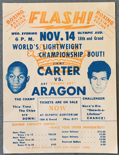 CARTER, JIMMY-ART ARAGON ADVERTISING OVERSIZED POSTCARD (1951)