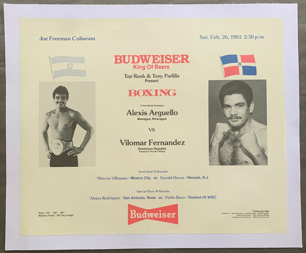 ARGUELLO, ALEXIS-VILOMAR FERNANDEZ ON SITE POSTER (1983)