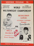 BACKUS, BILLY-HEDGMON LEWIS SIGNED OFFICIAL PROGRAM (1972-SIGNED BY BACKUS, BASILIO & TONY GRAZIANO)