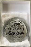 BACKUS, BILLY SIGNED HALL OF FAME PAPERWEIGHT