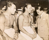 BAER, MAX-PRIMO CARNERA ORIGINAL WIRE PHOTO (1934-PRE FIGHT MEDICALS)