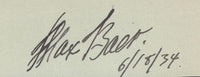 BAER, MAX INK SIGNATURE (1934-STINSON LOA-PSA/DNA)