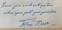 BAER, MAX HAND WRITTEN & SIGNED LETTER (1956)