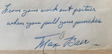 BAER, MAX HAND WRITTEN & SIGNED LETTER (1956)