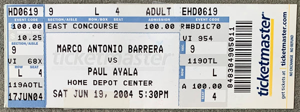 BARRERA, MARCO ANTONIO-PAULIE AYALA FULL TICKET (2004)