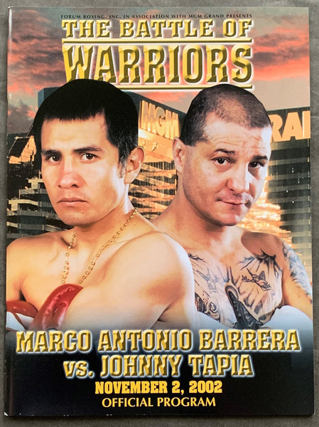 BARRERA, MARCO ANTONIO-JOHNNY TAPIA OFFICIAL PROGRAM (2002)