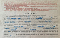 BASILIO, CARMEN SIGNED FIGHT CONTRACT (1952-CHUCK DAVEY I FIGHT)