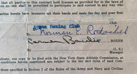 BASILIO, CARMEN SIGNED FIGHT CONTRACT (1952-CHUCK DAVEY I FIGHT)