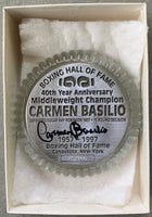 BASILIO, CARMEN SIGNED BOXING HALL OF FAME PAPERWEIGHT