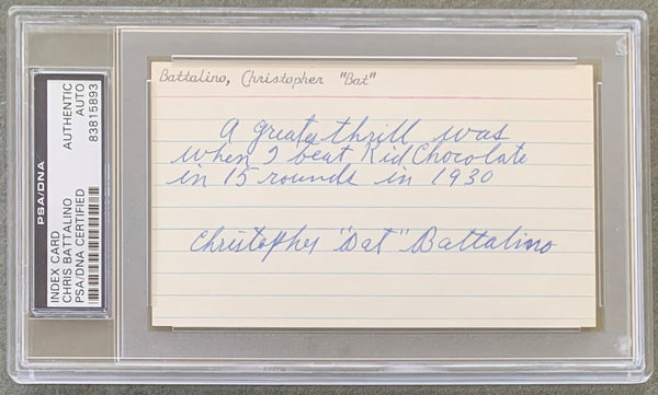 BATTALINO, CHRISTOPHER "BAT" SIGNED INDEX CARD (PSA/DNA)