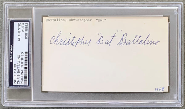 BATTALINO, CHRISTOPHER "BAT" SIGNED INDEX CARD (PSA/DNA)