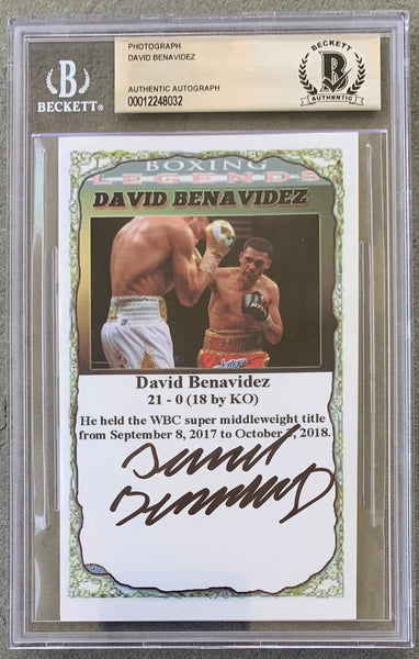 BENAVIDEZ, DAVID SIGNED PROMOTIONAL PHOTO (BECKETT)