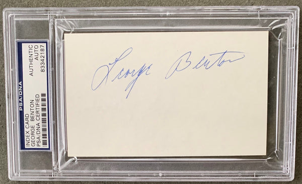 BENTON, GEORGE SIGNED INDEX CARD (PSA/DNA AUTHENTICATED)