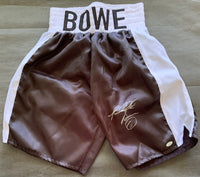 BOWE, RIDDICK SIGNED BOXING TRUNKS (JSA)