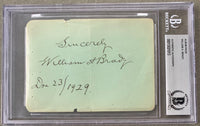 BRADY, WILLIAM A. INK SIGNED ALBUM PAGE (1929-BECKETT)