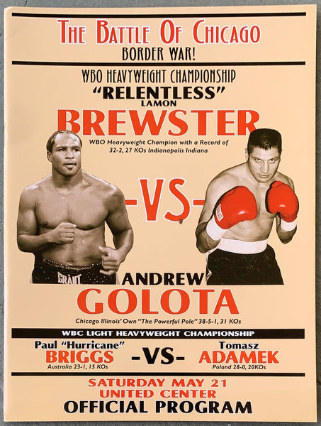 BREWSTER, LAMON-ANDREW GOLOTA OFFICIAL PROGRAM (2005)