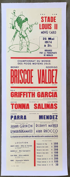 VALDEZ, RODRIGO-BENNIE BRISCOE II & EMILE GRIFFITH-RENATO GARCIA ON SITE POSTER (1974)