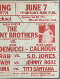 CALHOUN, HAYSTACKS & DOM DENUCCI & TED DIBIASE VS. VALIANT BROTHERS ON SITE WRESTLING POSTER (1979)