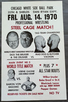 BRUISE, DICK THE & THE CRUSHER VS. MAD DOG & BUTCHER VACHON & VERNE GAGNE VS. BARON VON RASCHKE ON SITE WRESTLING POSTER (1970)