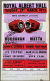 BUCHANAN, KEN-HECTOR MATTA  SIGNED ON SITE POSTER (1973-SIGNED BY BUCHANAN & STRACEY)