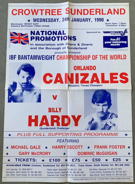 CANIZALES, ORLANDO-BILLY HARDY ON SITE POSTER (1990)