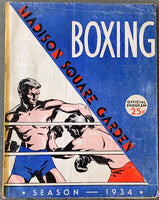 BAER, MAX-PRIMO CARNERA & JAMES J. BRADDOCK-CORN GRIFFIN OFFICIAL PROGRAM (1934)