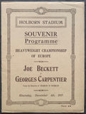 CARPENTIER, GEORGES-JOE BECKETT OFFICIAL PROGRAM (1919)