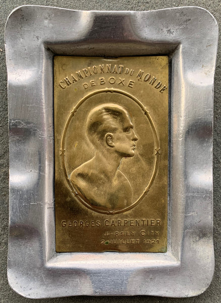 CARPENTIER, GEORGES-JACK DEMPSEY SOUVENIR ASHTRAY (1921)