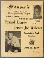 CHARLES, EZZARD-JERSEY JOE WALCOTT SOUVENIR PROGRAM (1949-WALCOTT WINS HEAVYWEIGHT TITLE)
