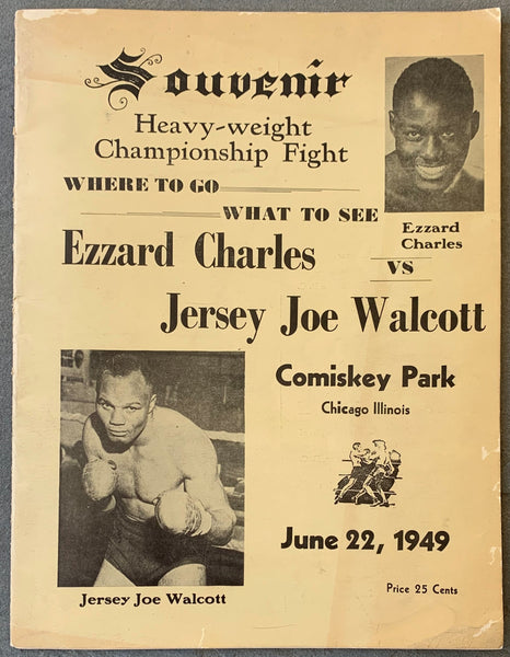 CHARLES, EZZARD-JERSEY JOE WALCOTT SOUVENIR PROGRAM (1949-WALCOTT WINS HEAVYWEIGHT TITLE)