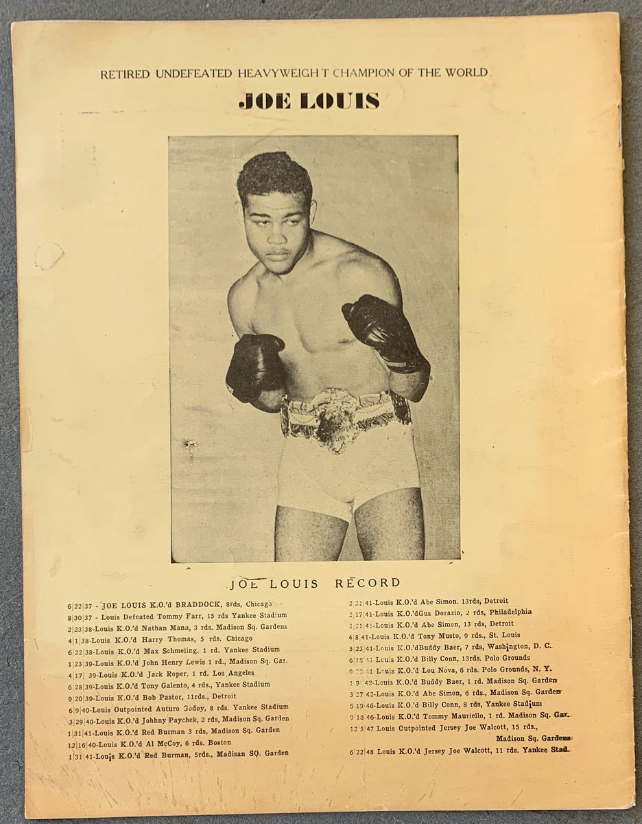 CHARLES, EZZARDJERSEY JOE WALCOTT SOUVENIR PROGRAM (1949WALCOTT WINS