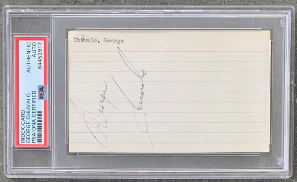 CHUVALO, GEORGE VINTAGE SIGNED INDEX CARD (PSA/DNA)