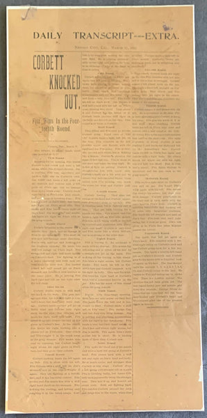 FITZSIMMONS, ROBERT-JAMES J. CORBETT SPECIAL NEWSPAPER (1897)