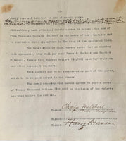CORBETT, JAMES J.-CHARLES MITCHELL ARTICLES OF AGREEMENT (1894)