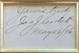 CORBETT, JAMES J. INK SIGNATURE DISPLAY (1896-AS WORLD HEAVYWEIGHT CHAMPION)
