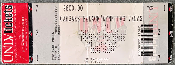 CORRALES, DIEGO-JOSE LUIS CASTILLO III ON SITE FULL TICKET (2006)