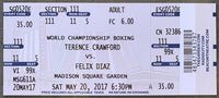 CRAWFORD, TERENCE-FELIX DIAZ ON SITE FULL TICKET (2017)