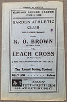 CROSS, LEACH-KNOCKOUT BROWN OFFICIAL PROGRAM (1912)