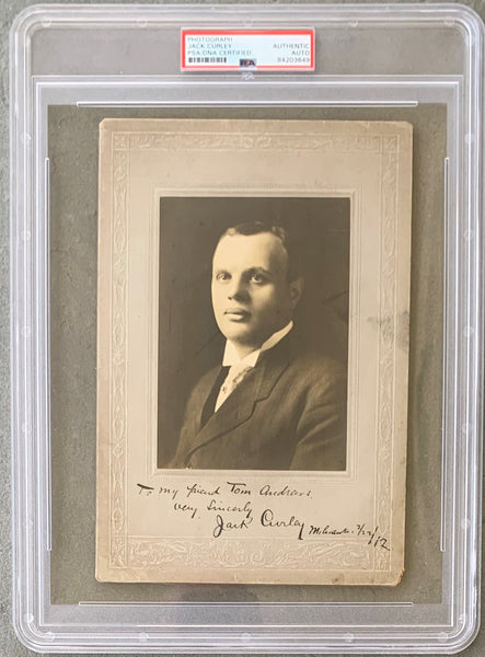 CURLEY, JACK SIGNED IMPERIAL CABINET PHOTOGRAPH (1912-PSA/DNA AUTHENTICATED)